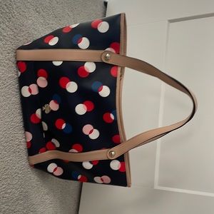 Kate Spade Stanley Cobblestone Park Large Canvas Tote Bluebell Multicolor